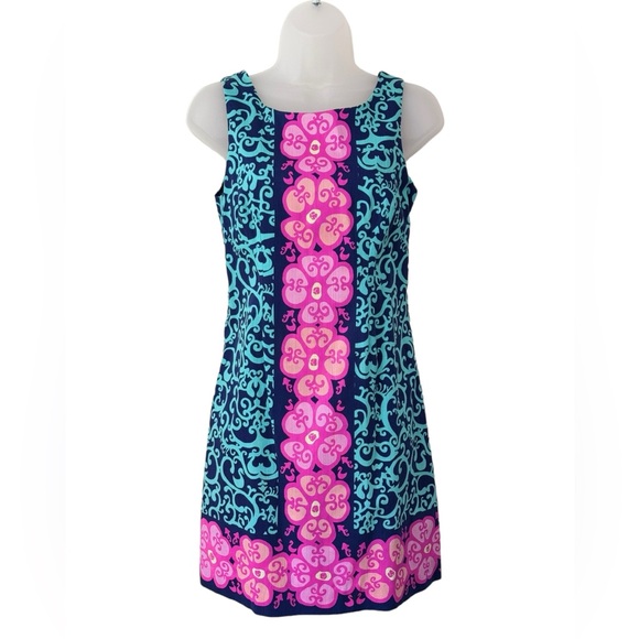LILLY PULITZER | Delia Shift Dress in Fountain Hopping, Size 2 - Picture 5 of 9